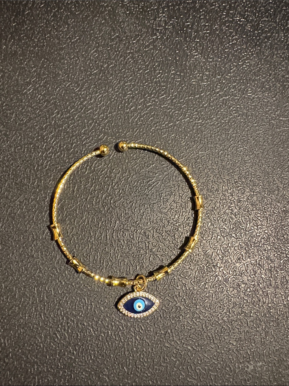 Gold-Tone Bracelet with Blue Evil Eye Charm